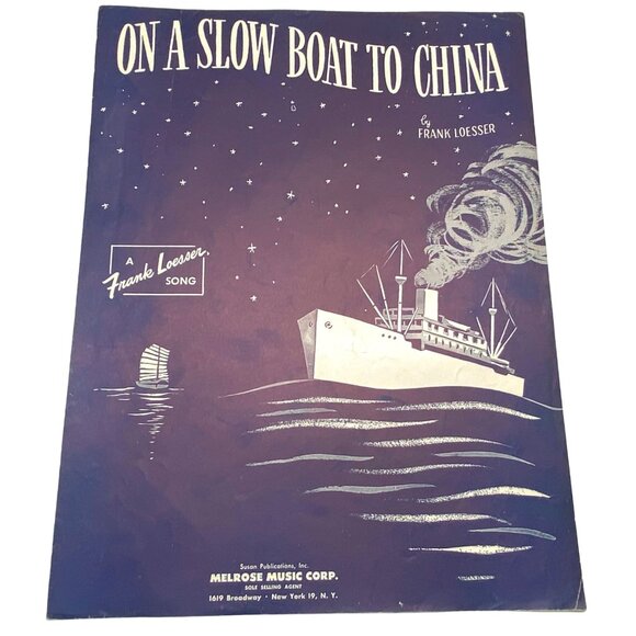 On a Slow Boat to China Piano Sheet Music Vintage Frank Loesser 1948 - Picture 6 of 6